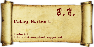 Bakay Norbert névjegykártya