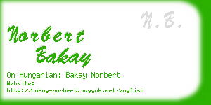 norbert bakay business card